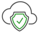 Secured cloud services icon